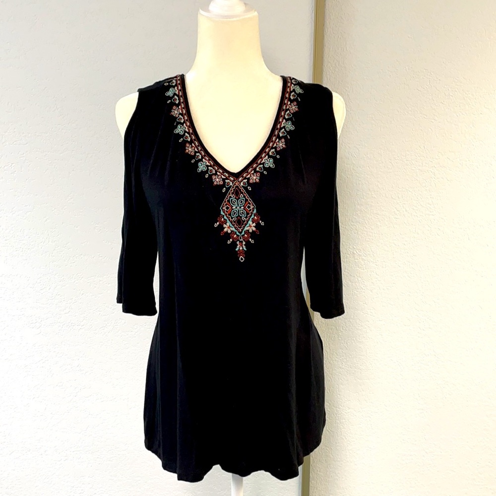 Cold shoulder boho top
